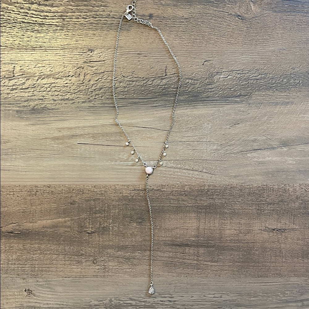 American Eagle Outfitters Silver Necklace with Pink Accents